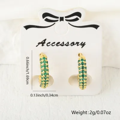 Women Personality Copper Rhinestone Plated 18k Earrings