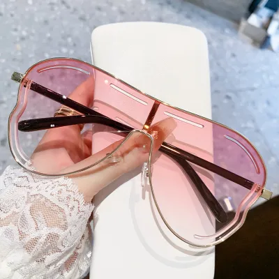 Women Fashion Gradient Big Frame Butterfly Sunglasses