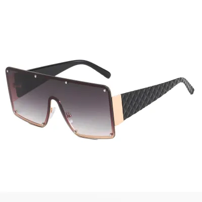 Fashion Square Metal Frame Sunglasses with PC Lens