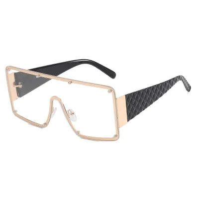 Fashion Square Metal Frame Sunglasses with PC Lens