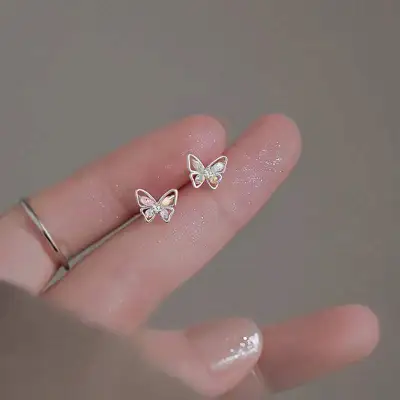Women Fashion Simple Cute Butterfly Stud Earrings