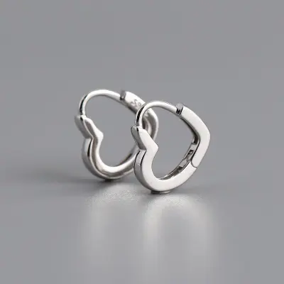 Women Fashion Basic Heart-Shaped Copper Earrings