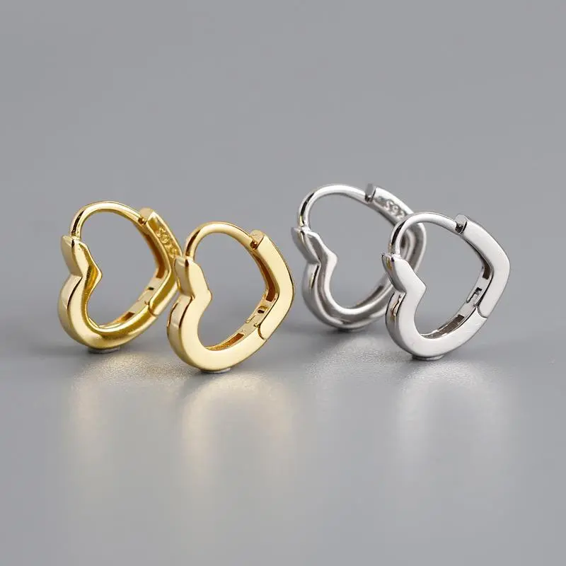 Women Fashion Basic Heart-Shaped Copper Earrings