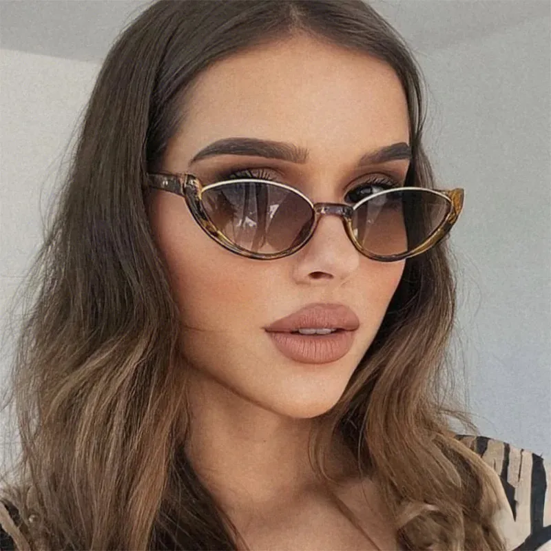 Women Fashion Retro Cat Eye Half Frame Sunglasses