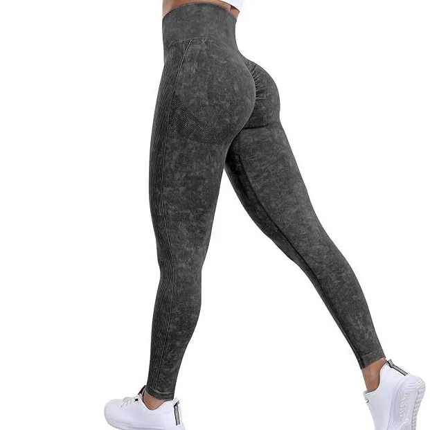 Women Seamless Yoga Leggings Tight Fit Peach Hip Sports Bottoms