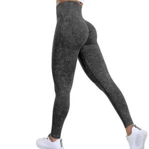 Women Seamless Yoga Leggings Tight Fit Peach Hip Sports Bottoms