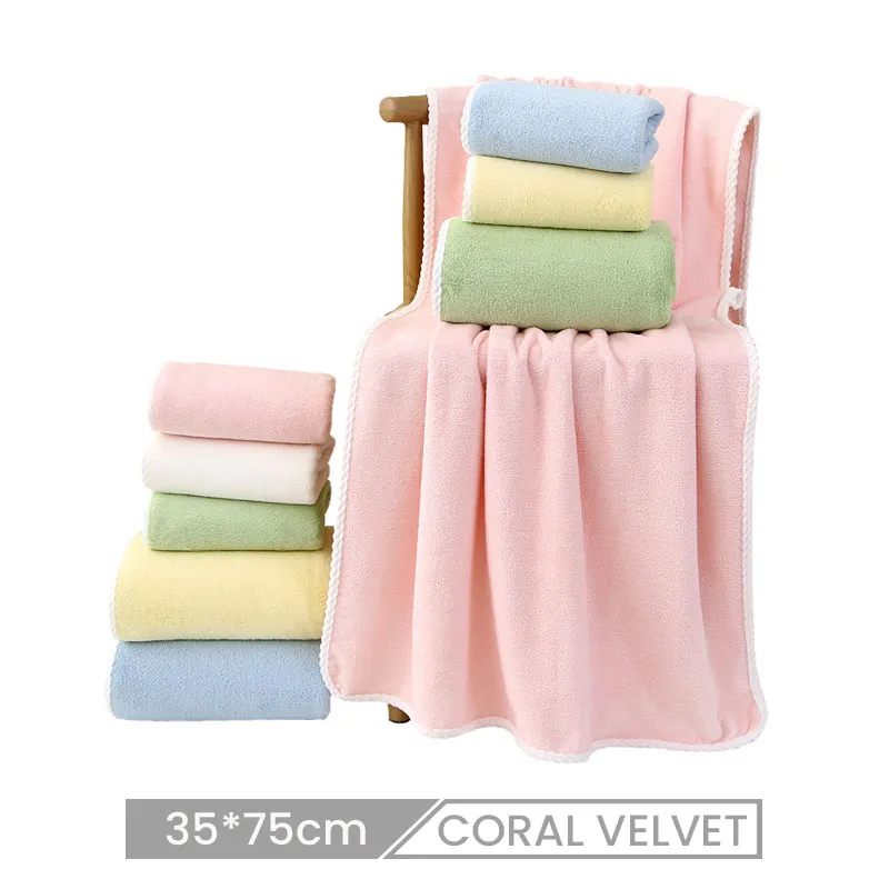 35*75cm High Density Coral Fleece Gift Towel Logo Custom