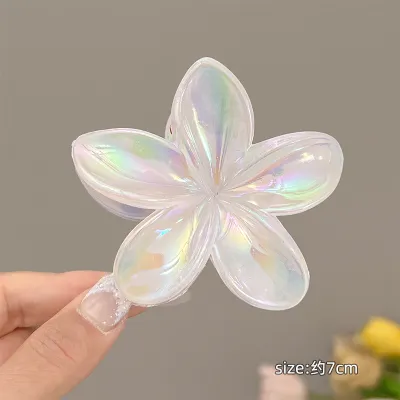 Women Fashion Colorful Flower Egg Grab Clip Plastic Resin Hair Accessories