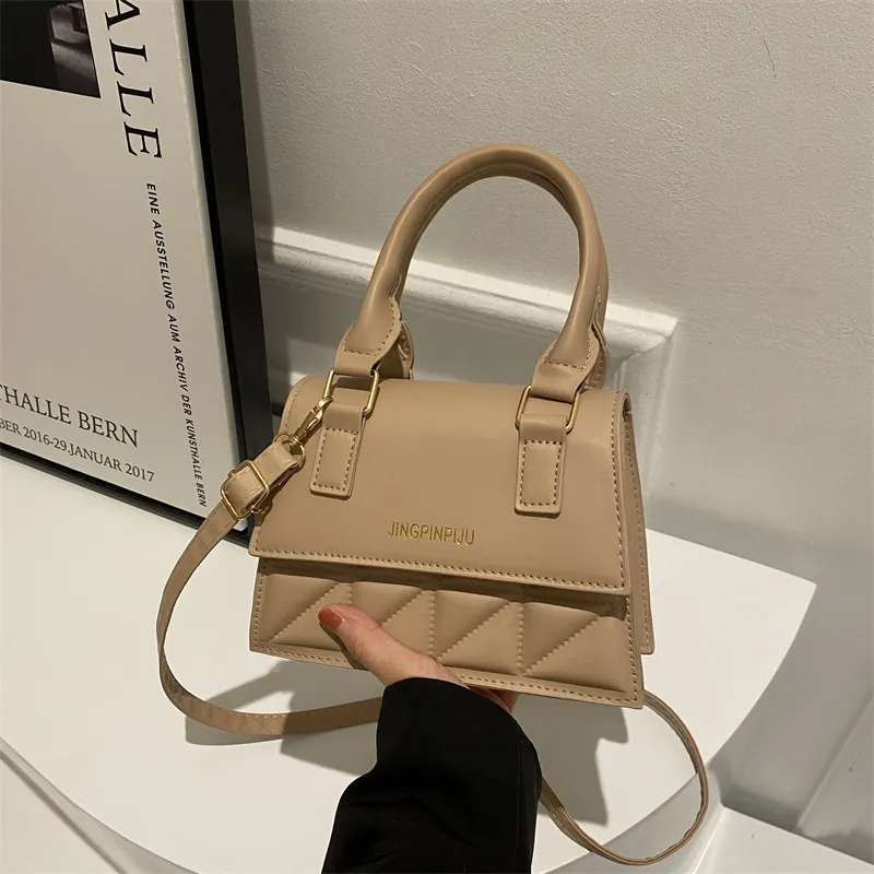 Women Fashion Urban Simplicity Square PU Shoulder Bag with Double Straps
