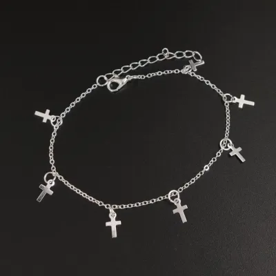 Women Fashion Simple Cross Anklet