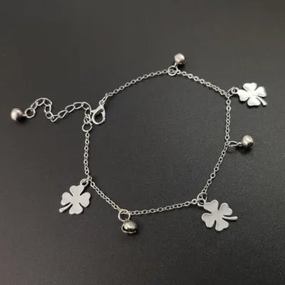 Women's Fashion Simple Four Leaf Clover Bell Anklet