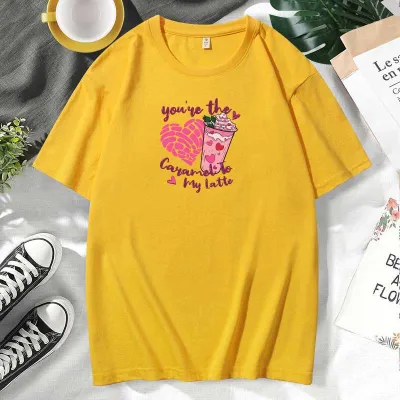 Men Women Casual Valentine Print Cotton Plus Size Short Sleeve Round Neck Couple T-Shirt