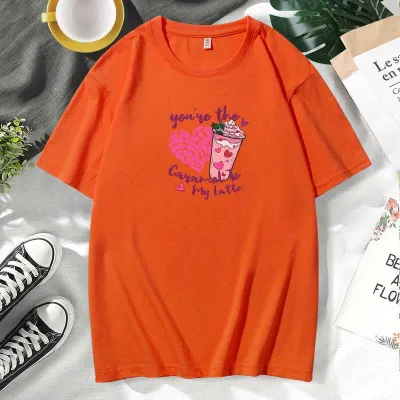Men Women Casual Valentine Print Cotton Plus Size Short Sleeve Round Neck Couple T-Shirt