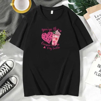 Men Women Casual Valentine Print Cotton Plus Size Short Sleeve Round Neck Couple T-Shirt