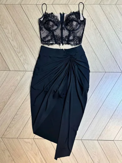 Women Sexy Fishbone Lace Camisole Crop Top