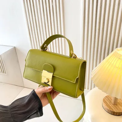 Women Fashion Urban Simplicity Solid Color PU Soft Shoulder Bag