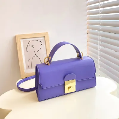 Women Fashion Urban Simplicity Solid Color PU Soft Shoulder Bag