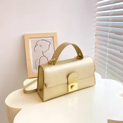 Women Fashion Urban Simplicity Solid Color PU Soft Shoulder Bag