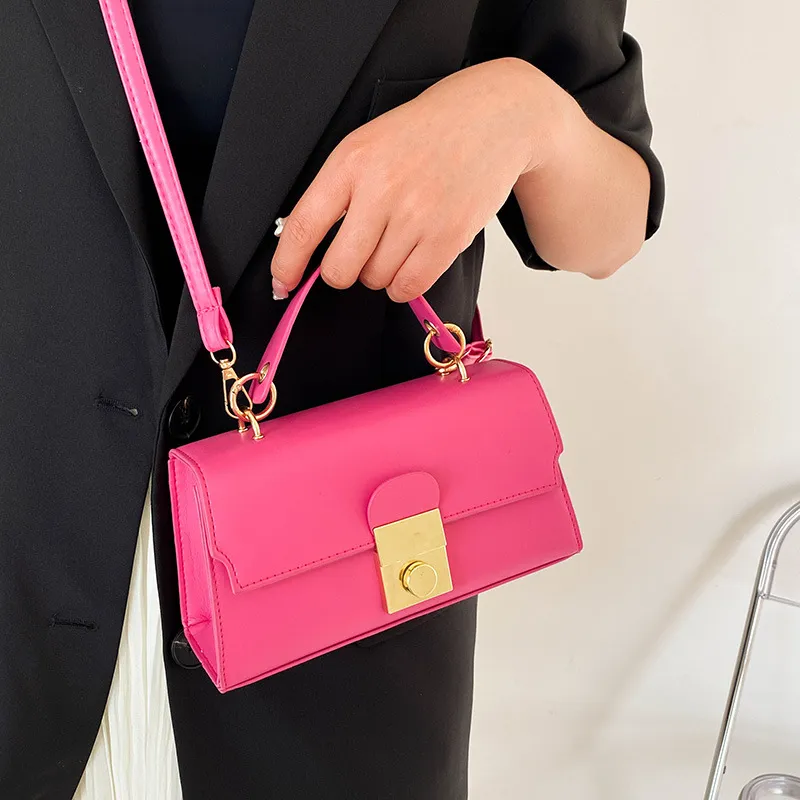 Women Fashion Urban Simplicity Solid Color PU Soft Shoulder Bag