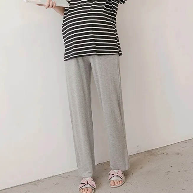 Women's Thin Loose High Waist Wide-Leg Adjustable Belt Maternity Pants