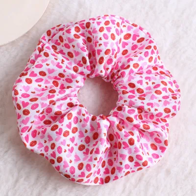 Valentine'S Day Women Fashion Flower Heart Hair Rope Hair Accessories