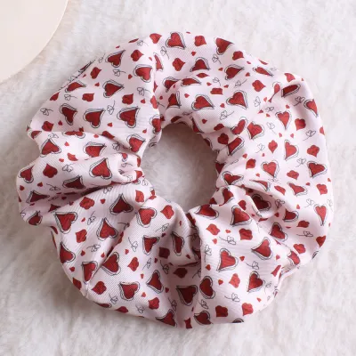Valentine'S Day Women Fashion Flower Heart Hair Rope Hair Accessories