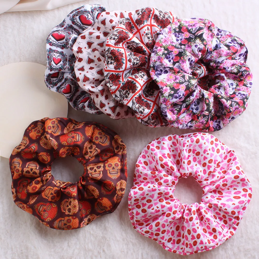 Valentine'S Day Women Fashion Flower Heart Hair Rope Hair Accessories