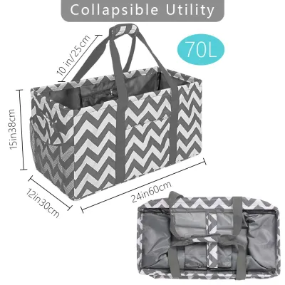 Fashion Geometric Pattern Print Foldable Polyester Clothing Storage Basket
