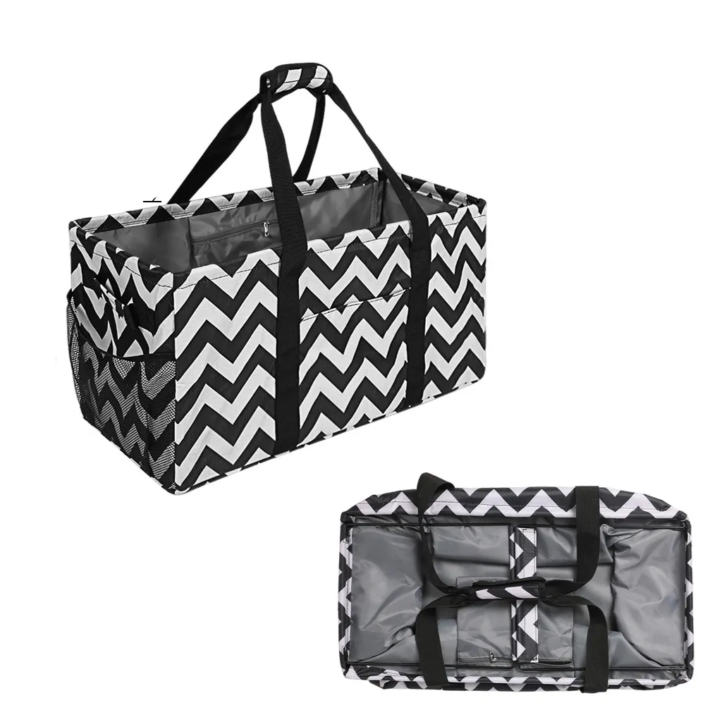 Fashion Geometric Pattern Print Foldable Polyester Clothing Storage Basket