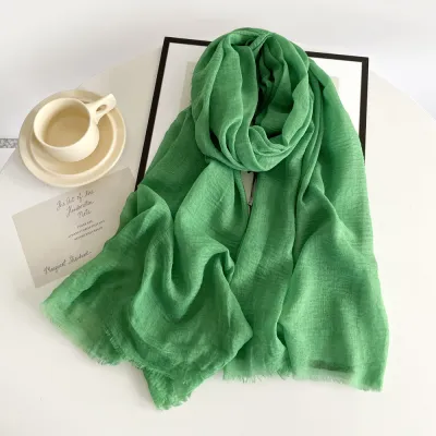 Women Fashion Casual Solid Color Imitation Cotton And Linen Square Scarf