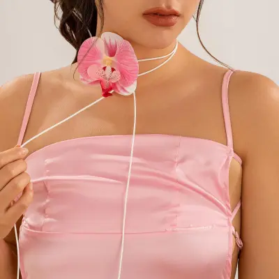 Women's Creative Phalaenopsis Flower Earrings and Necklace Set