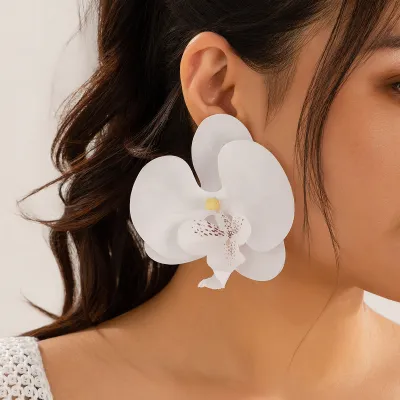 Women's Creative Phalaenopsis Flower Earrings and Necklace Set