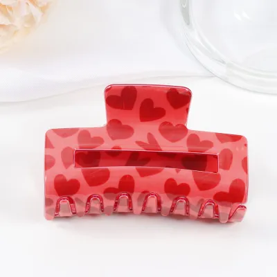 Valentine'S Day Fashion Creative Love Printed Hair Claws For Women