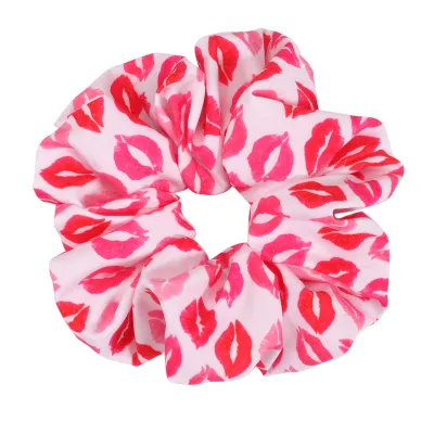 Valentine's Day Love Lips Tie Dye Gradient Hair Tie