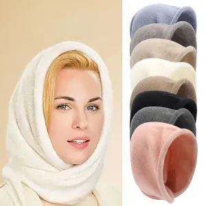 Autumn Winter Women Solid Color Cashmere Knitted One-Piece Wool Beanie Hat