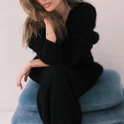 Imitation Mink Velvet Knitted Sweater Cardigan - Cozy Loose Long Sleeve V-Neck Autumn Winter Women's Knitwear