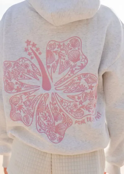 Plus Size Women Casual Floral Print Loose Hoodie