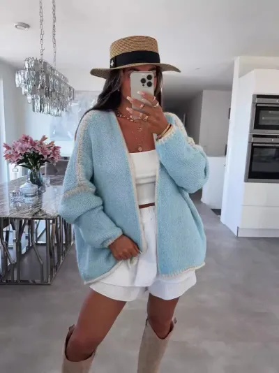 Women Autumn Winter Knitted Pullover Cardigan