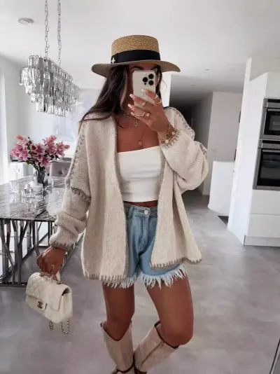 Women Autumn Winter Knitted Pullover Cardigan