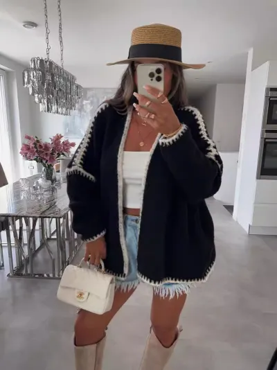 Women Autumn Winter Knitted Pullover Cardigan
