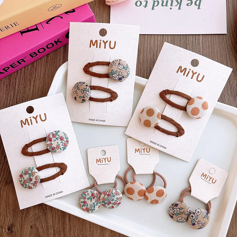 Kids Girls Sweet Cute Bow Hairpin Break The Clip Fabric Geometry