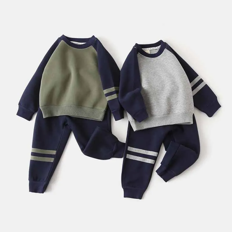 Kids Toddler Boys Casual Long Sleeve Cotton Blend Pullover Sweatshirt Pants Two-Piece Set