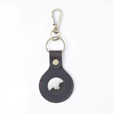 Top Layer Cowhide Leather GPS Locator Case Simple Holster for Apple