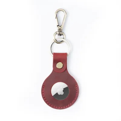 Top Layer Cowhide Leather GPS Locator Case Simple Holster for Apple