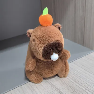Kids Cute Cartoon Capybara Plush Doll Toy - PP Cotton Filled Jade Rabbit Velvet Stuffed Animal