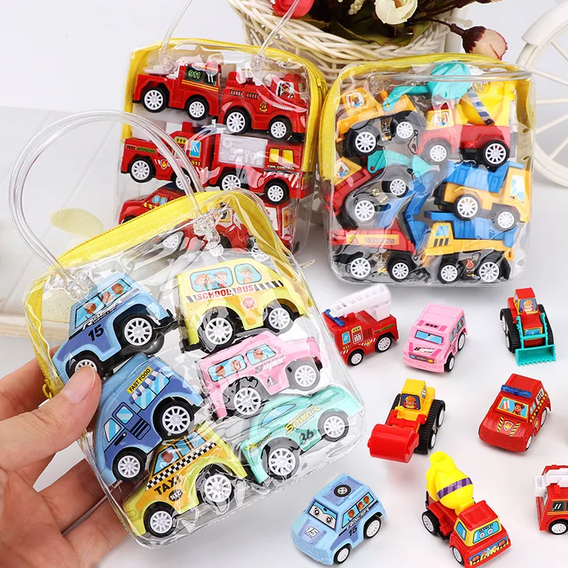 Kids Cartoon Mini Inertia Back Toy Car Plastic