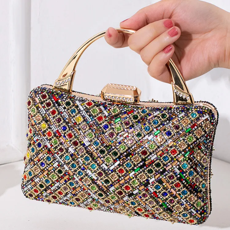 Women Fashion Elegant Rhinestone Banquet Handbag