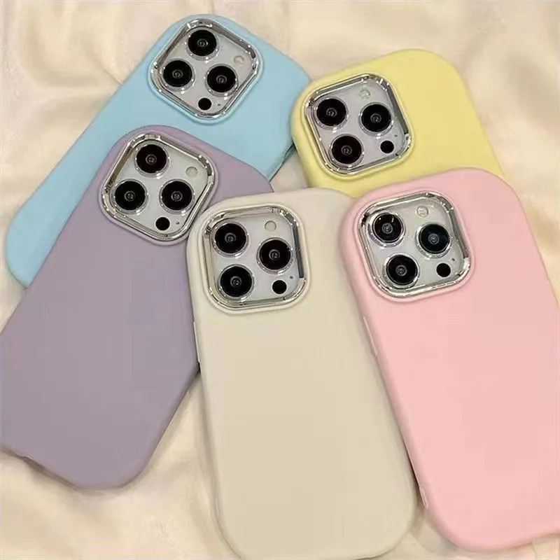 Fashion Solid Color Electroplated Drop-Resistant TPU Back Cover for Apple iPhone