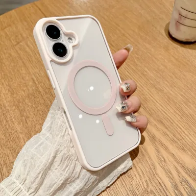 Fashion Acrylic Transparent Magnetic Drop-Resistant Simple iPhone Case