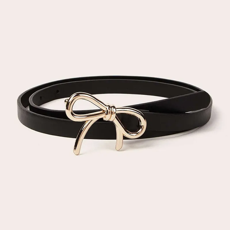 Women Fashion Elegant Decorative Bowknot Thin Belt